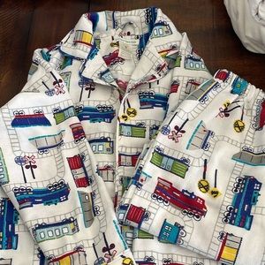 Pottery, barn, kids pajamas set trains